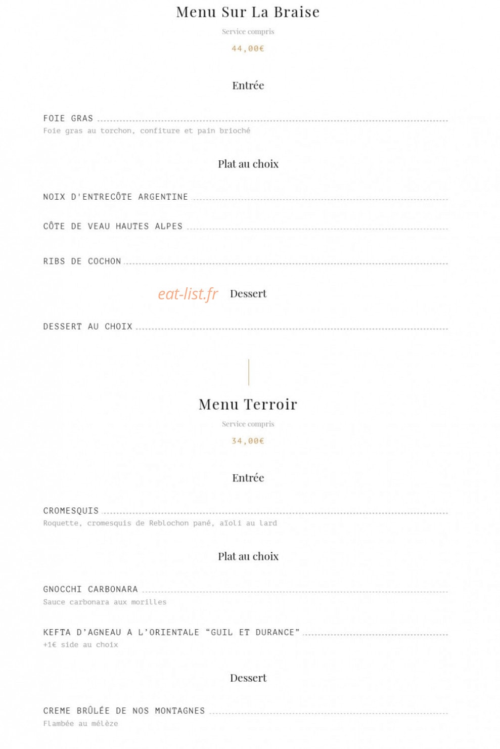 Le Quinze Neuf — carte page 1