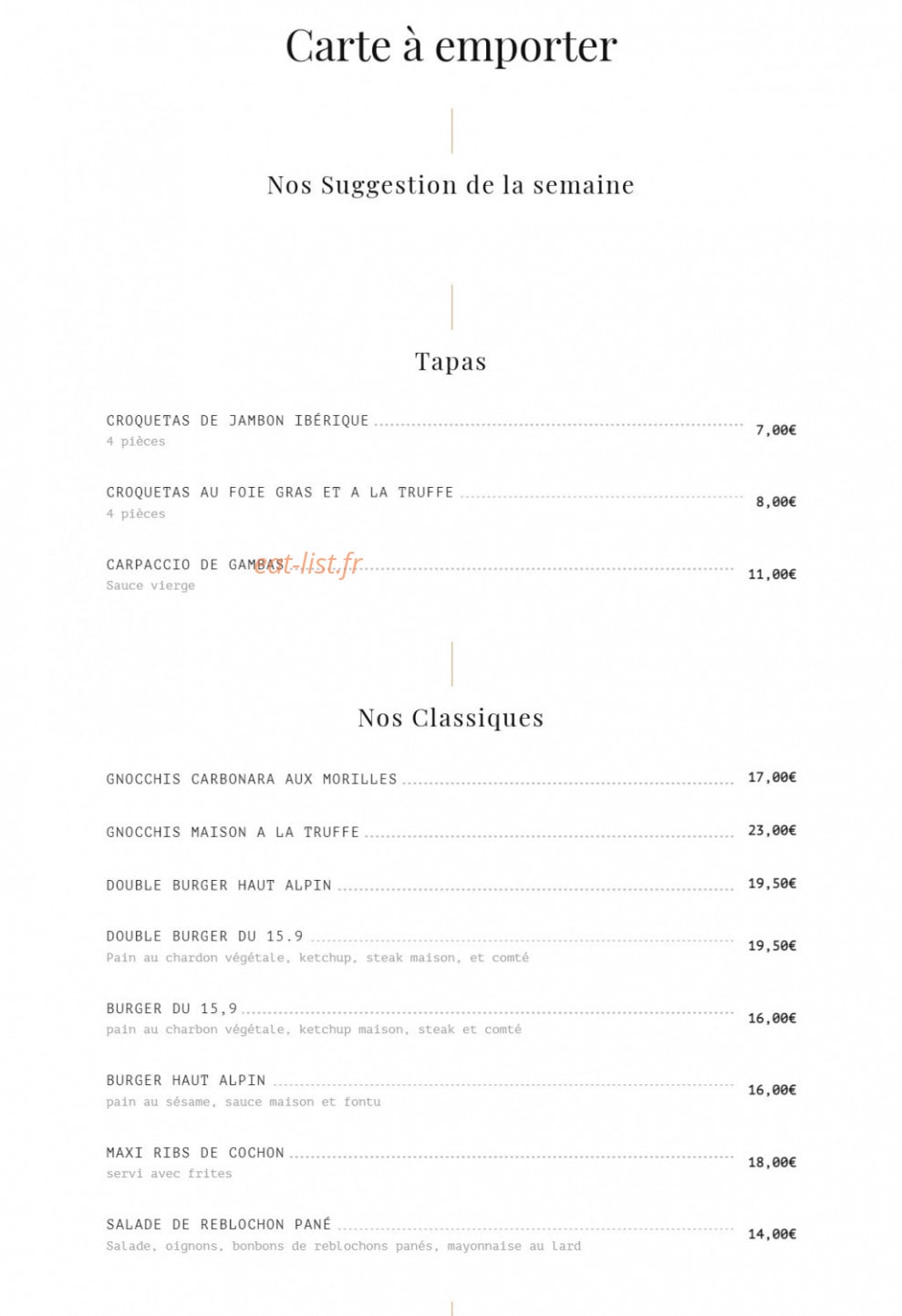 Le Quinze Neuf — carte page 9