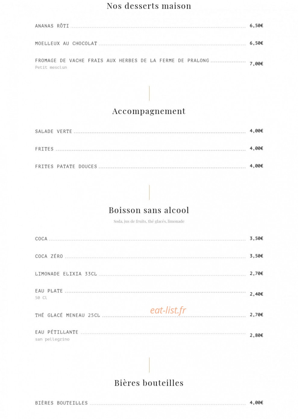 Le Quinze Neuf — carte page 10