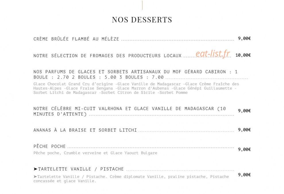 Le Quinze Neuf — carte page 8