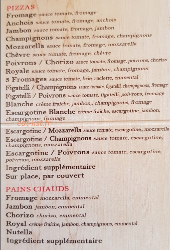 Pizza JL — carte page 2