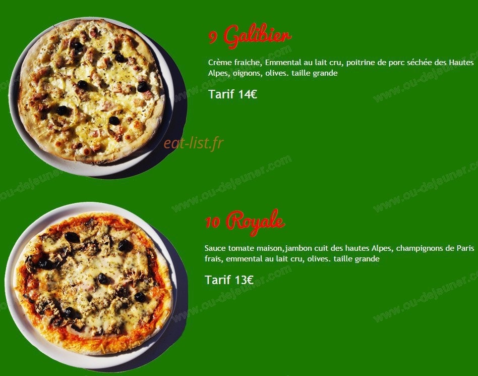 Pizzeria Saint Antoine — carte page 5