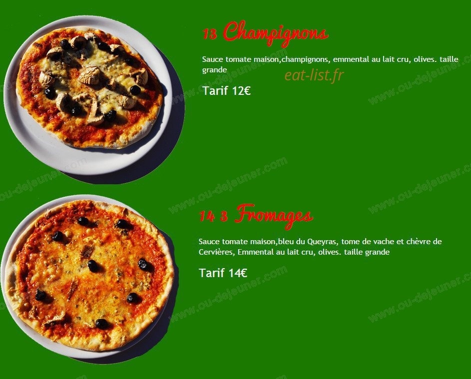 Pizzeria Saint Antoine — carte page 7