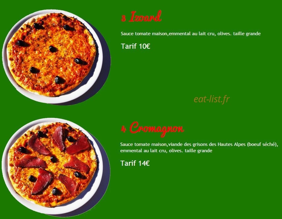 Pizzeria Saint Antoine — carte page 2