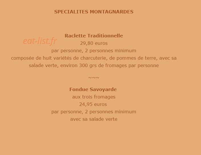 Restaurant le Rustique — carte page 2