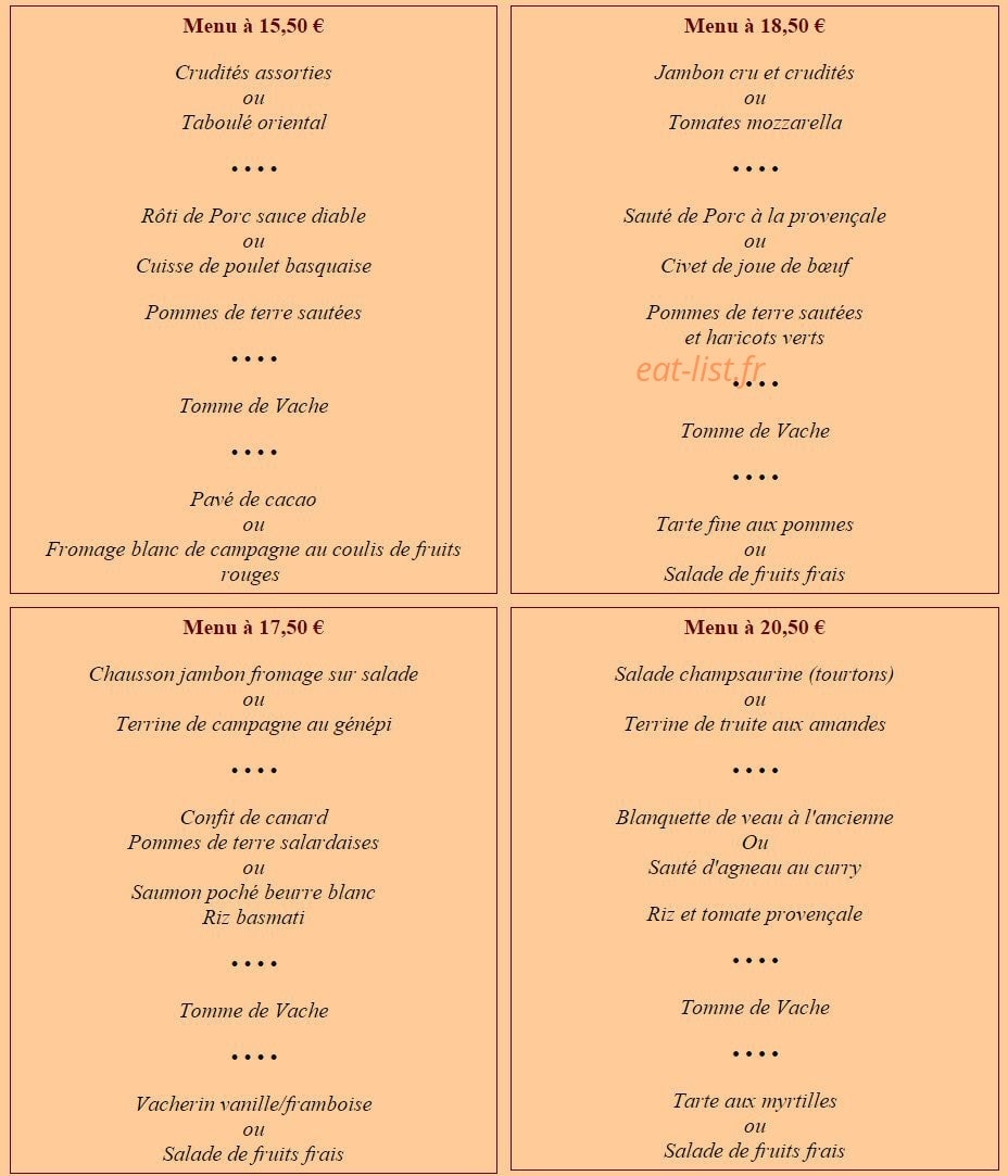 Restaurant les Ecrins — carte page 4