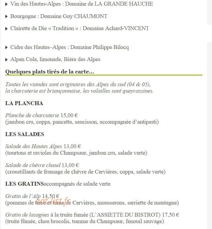Hôtel d' Izoard — carte page 2