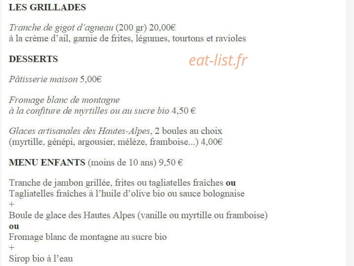Hôtel d' Izoard — carte page 3