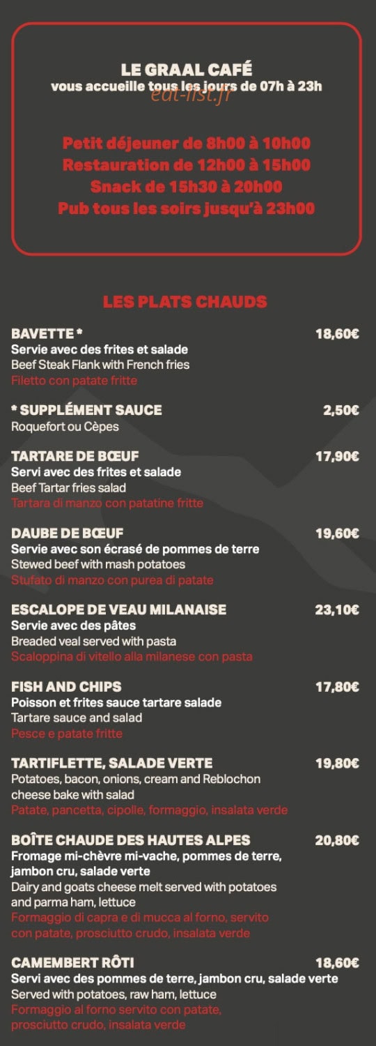 Le Graal Café — carte page 2
