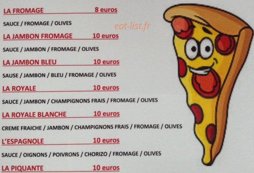 Pizza sonny — carte page 1