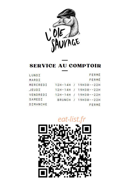 L'Oie Sauvage — carte page 1