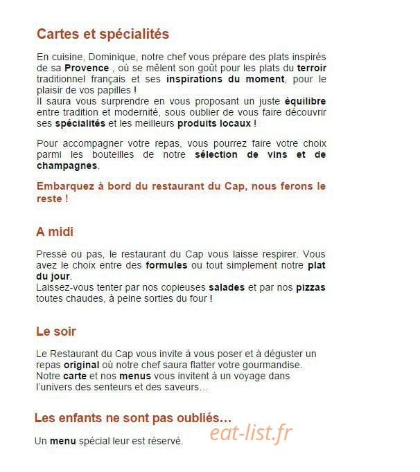 Resort Le Cap — carte page 1