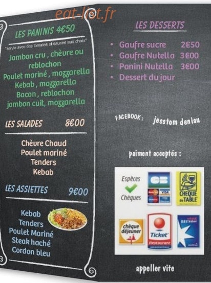 Snack chez tibi — carte page 3