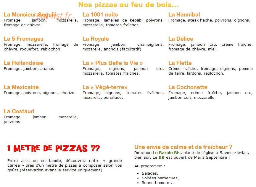 Chez Barulo — carte page 2