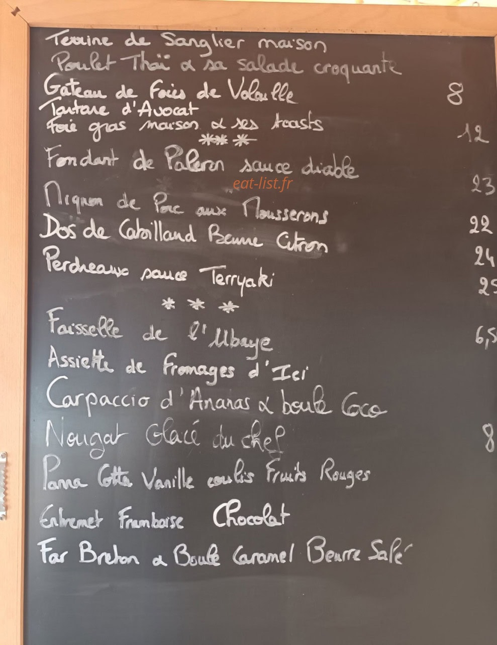Le Resto'Rond — carte page 1