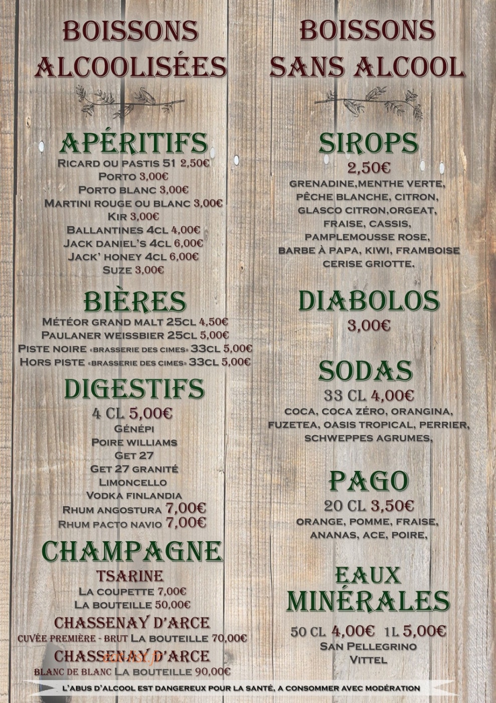 Chez Francis — carte page 6
