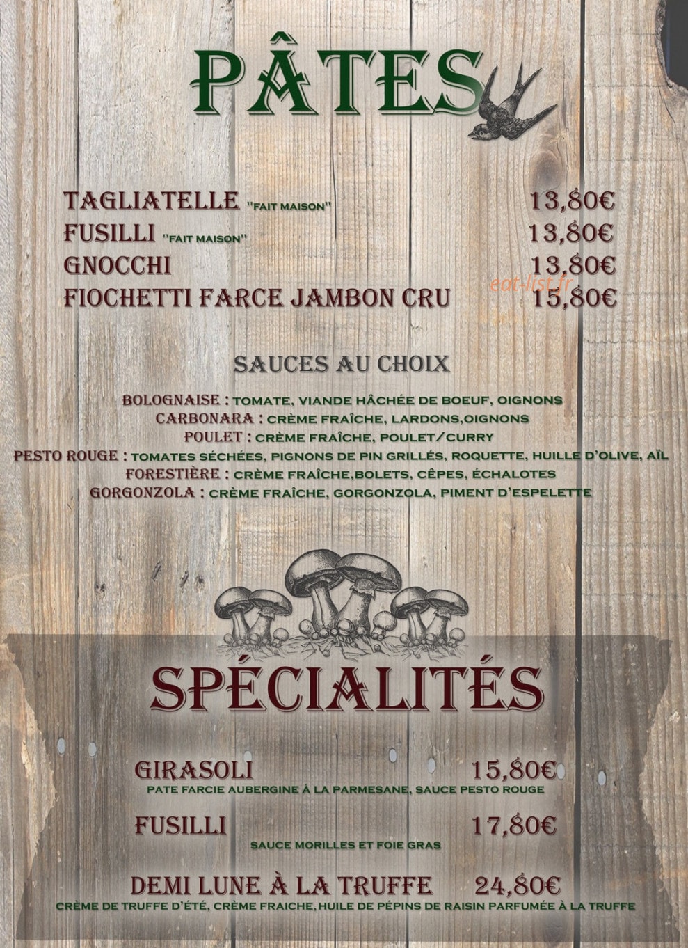 Chez Francis — carte page 10
