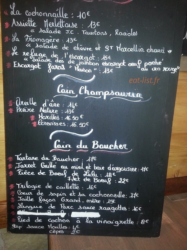 La Cochonnaille — carte page 1