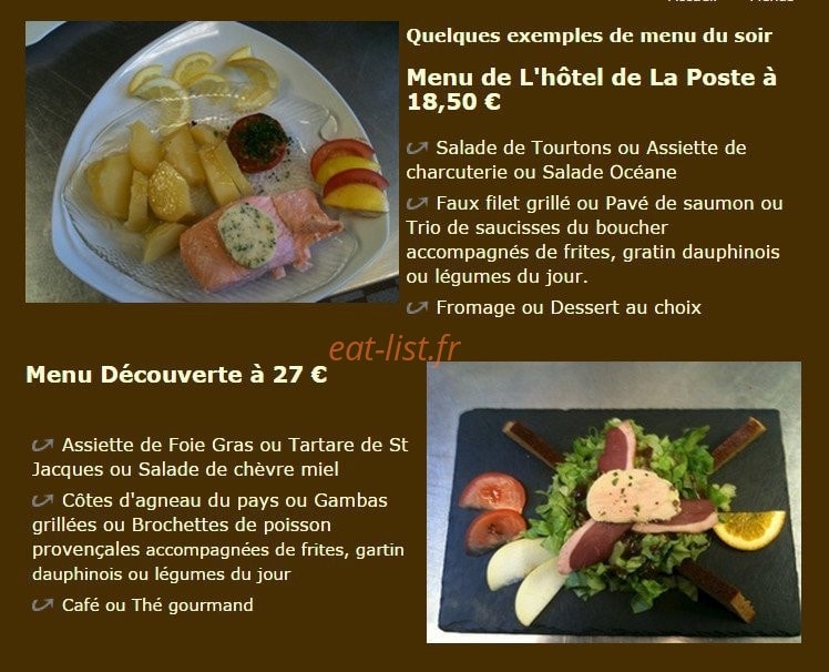 Hotel de la poste — carte page 2