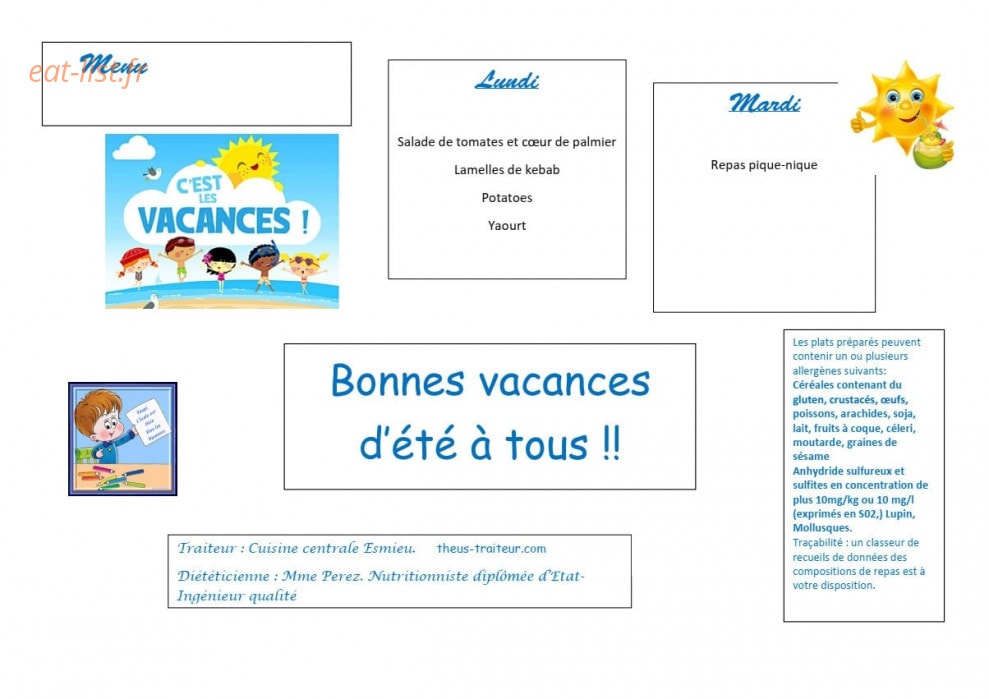 Théus Traiteur — carte page 1