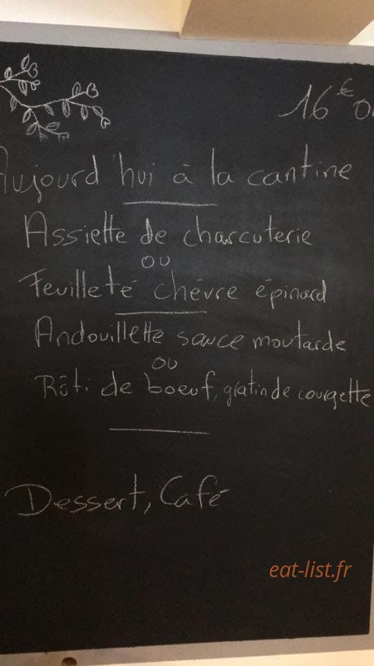 La Cantine — carte page 1
