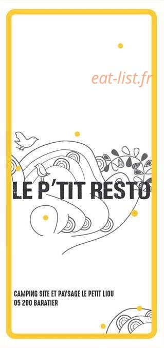 Le p'tit Resto — carte page 1