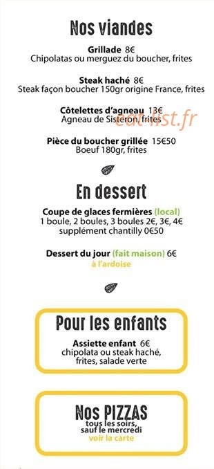Le p'tit Resto — carte page 4