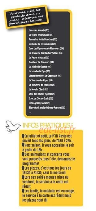 Le p'tit Resto — carte page 7