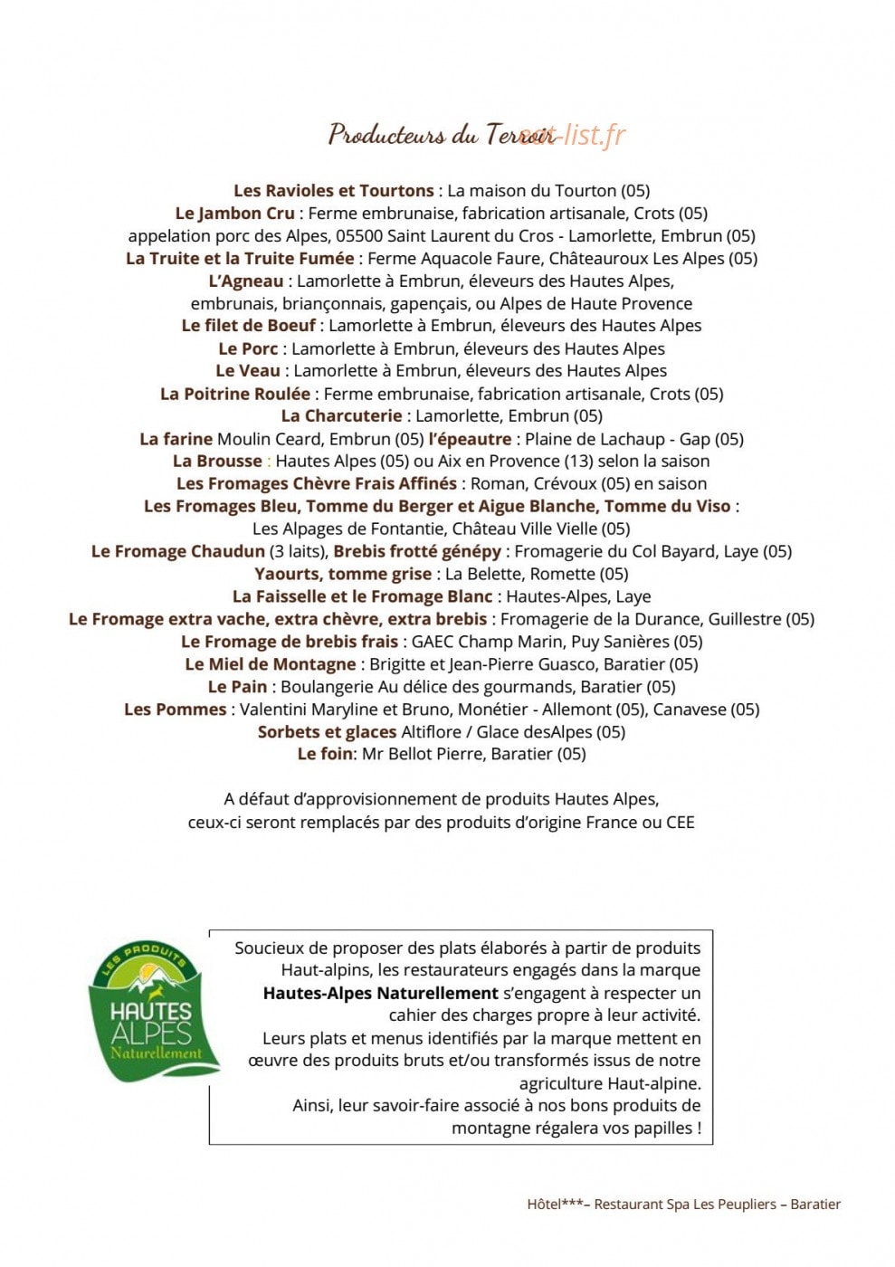 Les Peupliers — carte page 7
