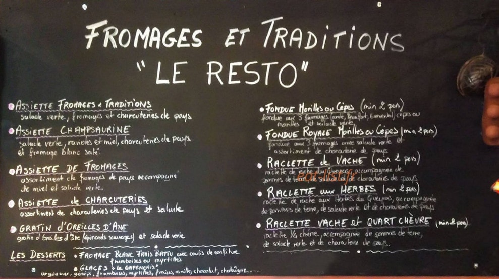 Fromages et Traditions — carte page 1