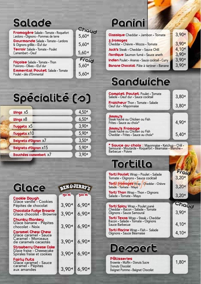 Jack's Burger — carte page 4