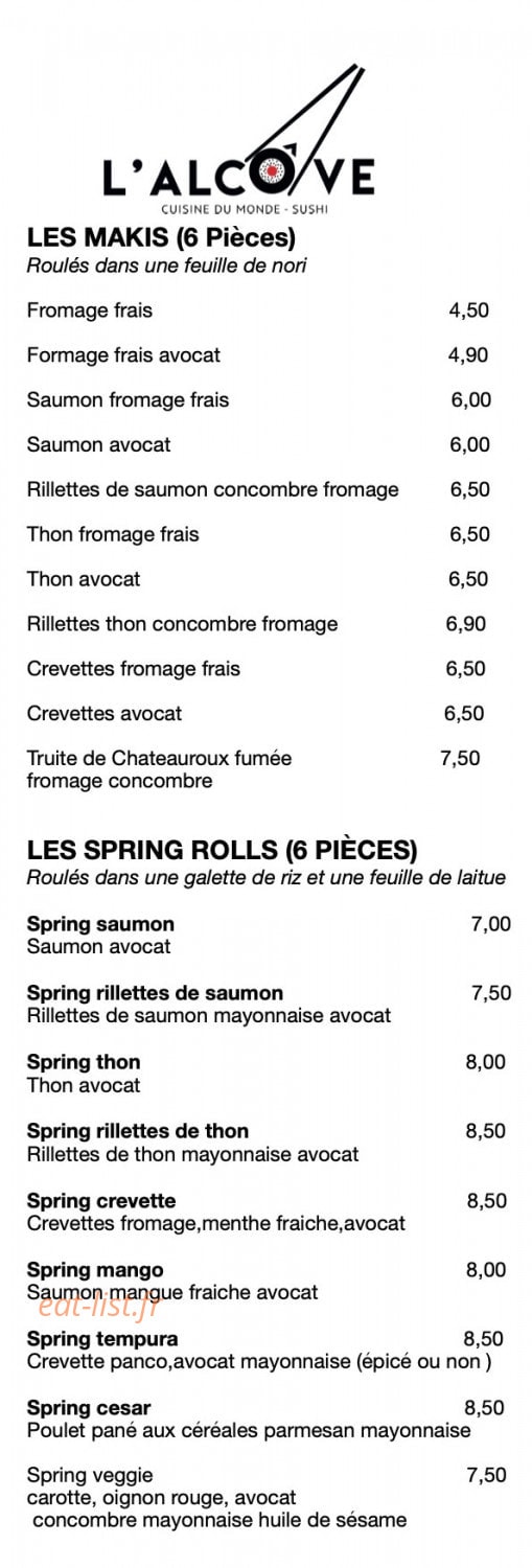L'Alcôve — carte page 2