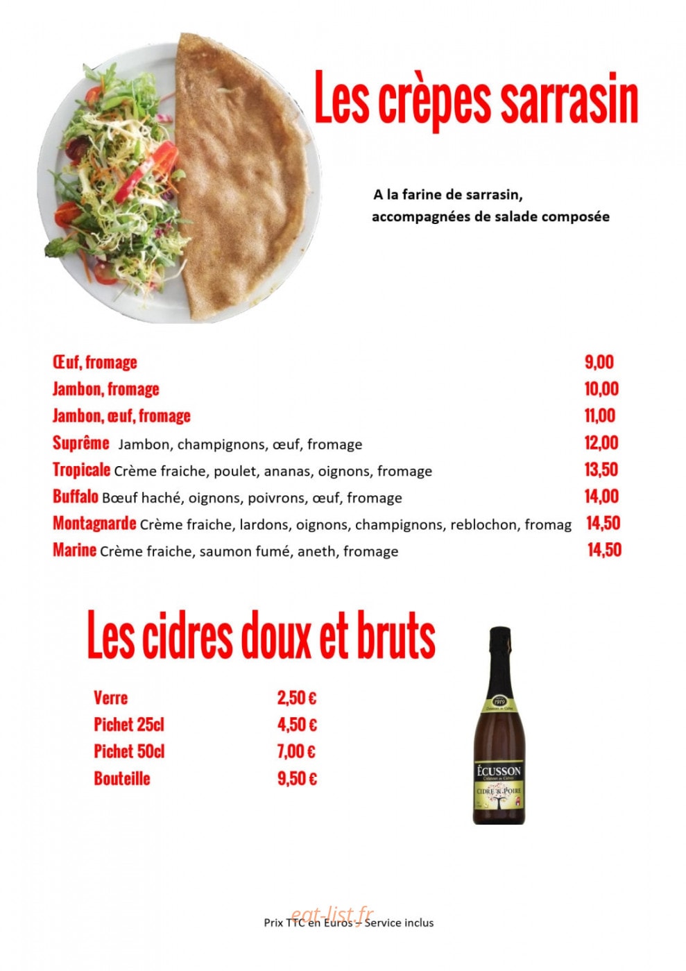 Le Délice Des Alpes — carte page 8