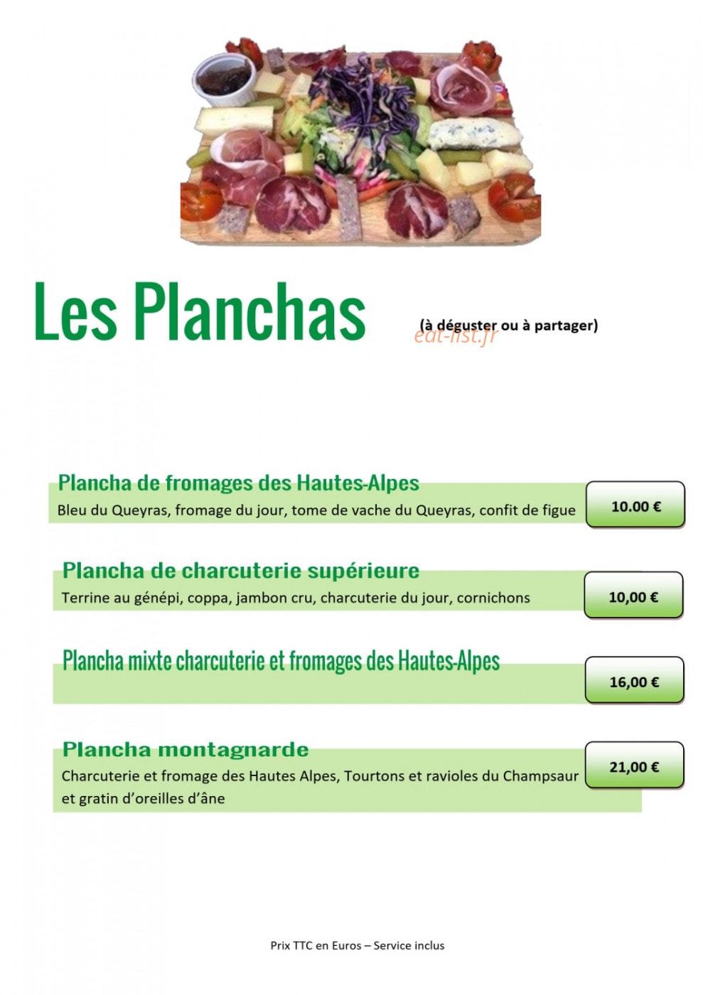 Le Délice Des Alpes — carte page 2