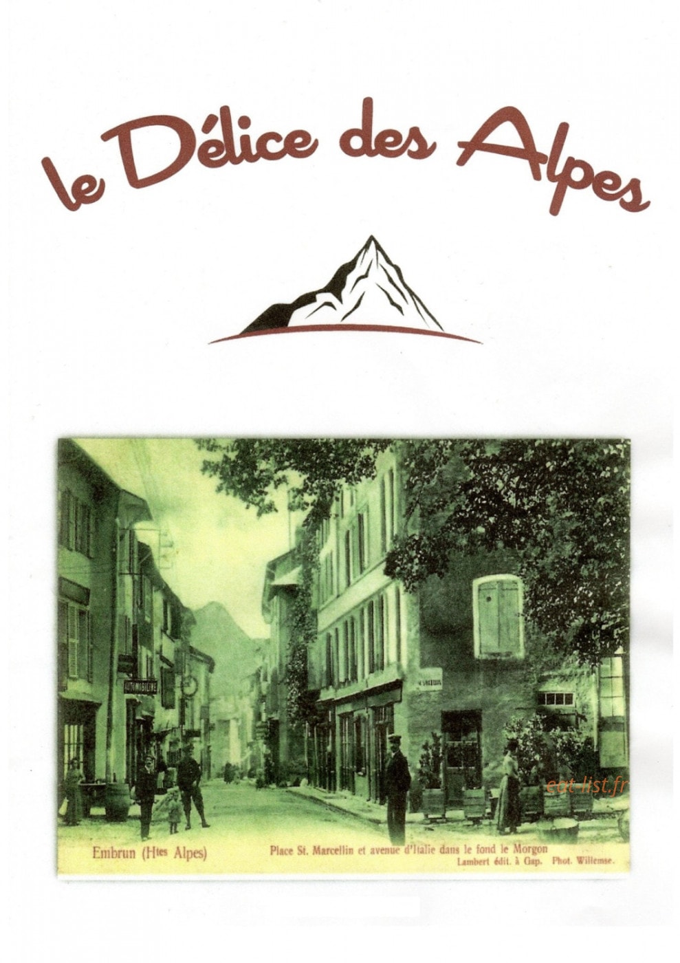 Le Délice Des Alpes — carte page 1