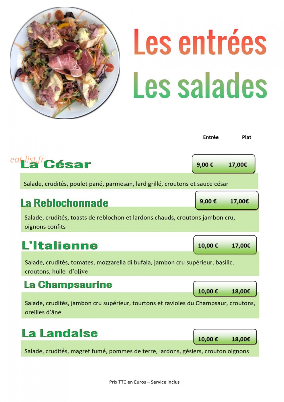 Le Délice Des Alpes — carte page 3