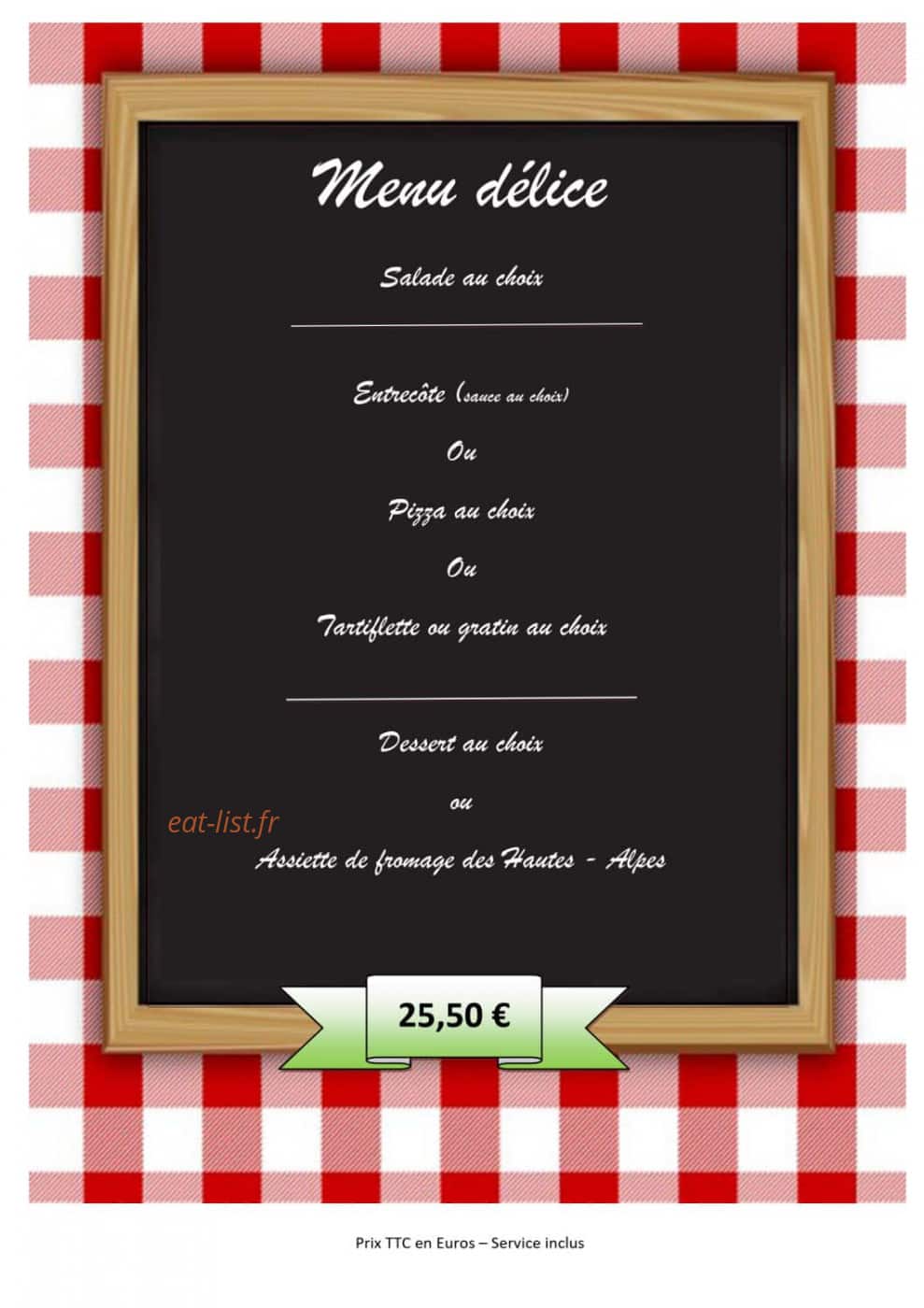 Le Délice Des Alpes — carte page 11