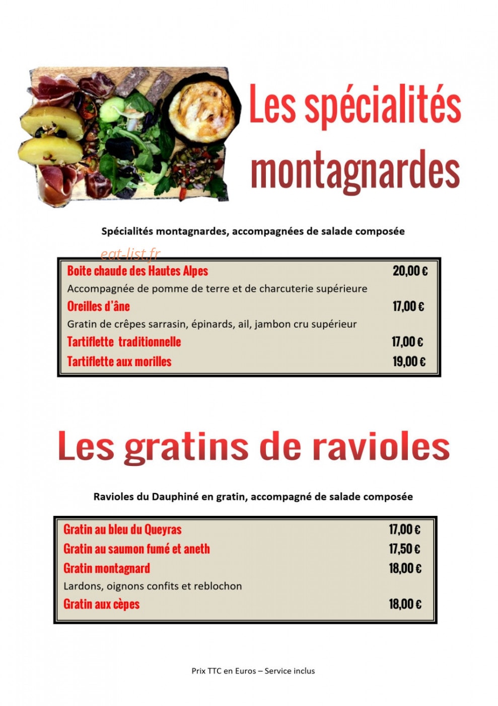 Le Délice Des Alpes — carte page 5