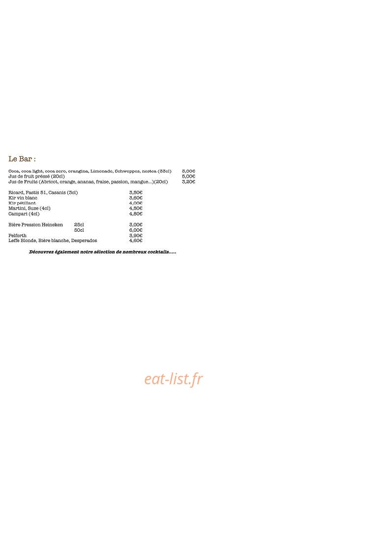 Le restaurant les  Bartavelles La table de Paul — carte page 3