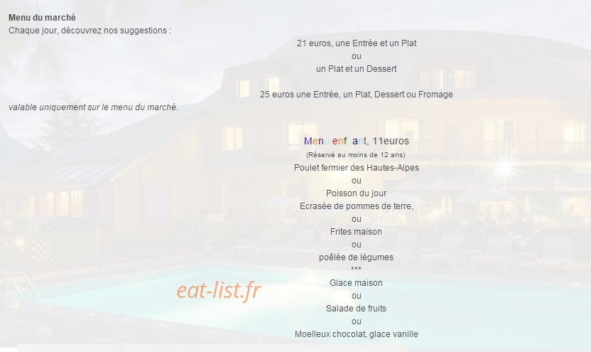 Le restaurant les  Bartavelles La table de Paul — carte page 1