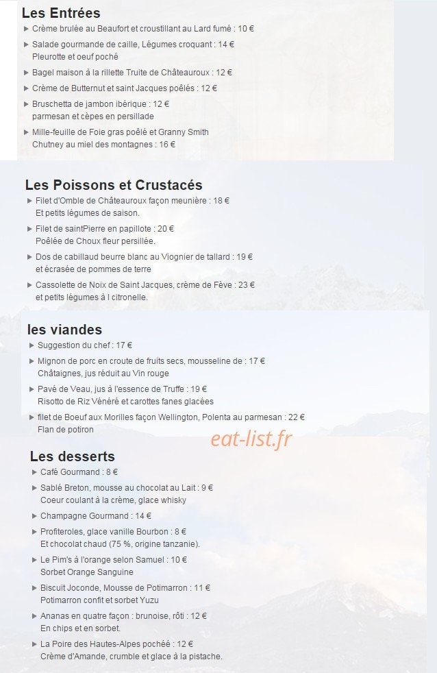 Le restaurant les  Bartavelles La table de Paul — carte page 2