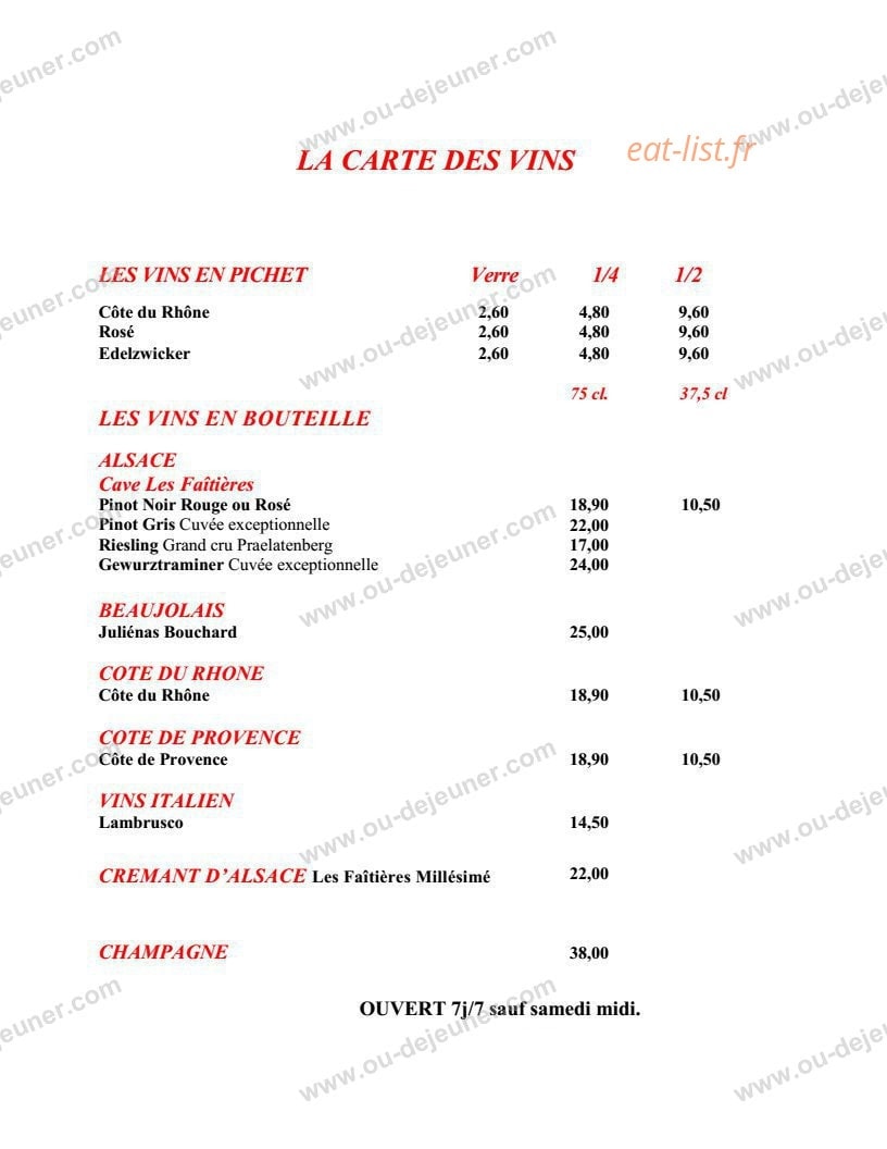 Le restaurant les  Bartavelles La table de Paul — carte page 15