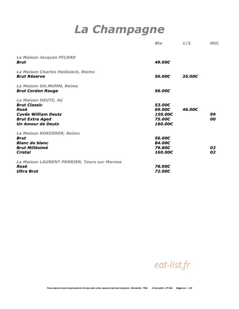 Le restaurant les  Bartavelles La table de Paul — carte page 21