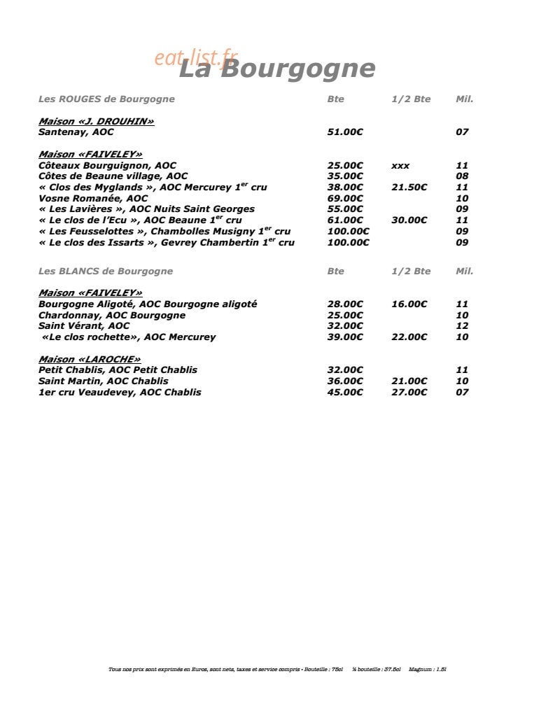 Le restaurant les  Bartavelles La table de Paul — carte page 14