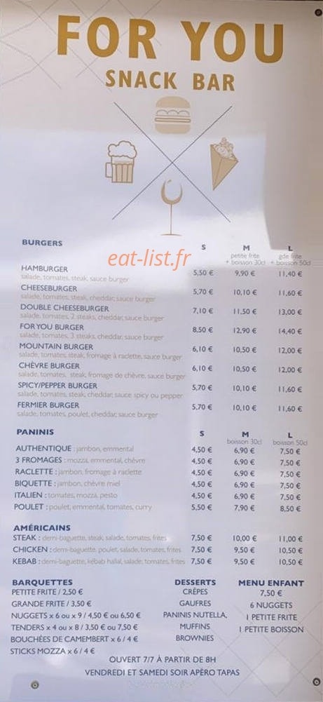 For You — carte page 1