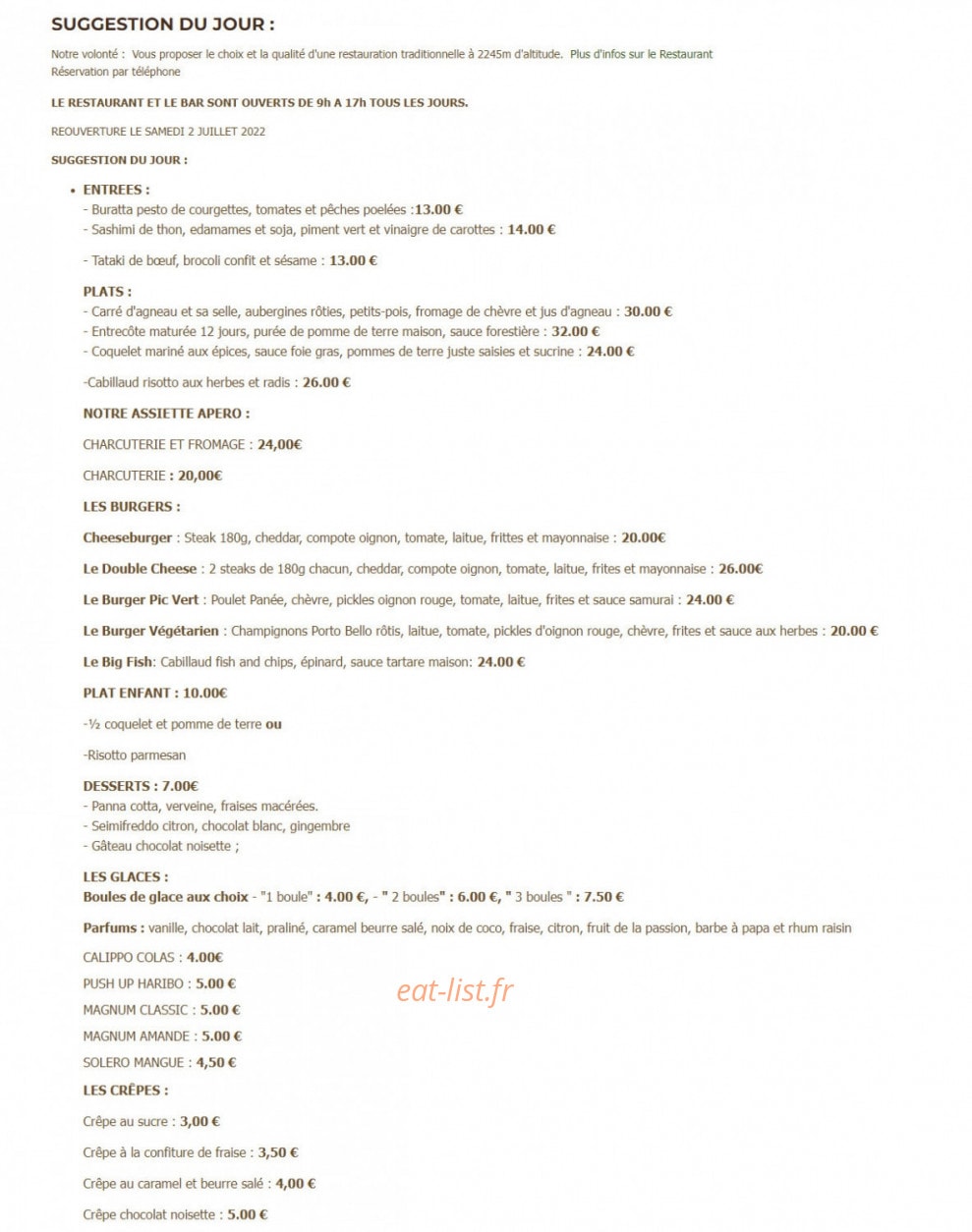 Le Pic Vert — carte page 1