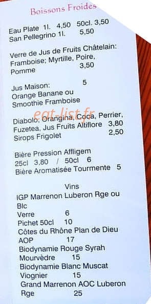 La Fruitière — carte page 6