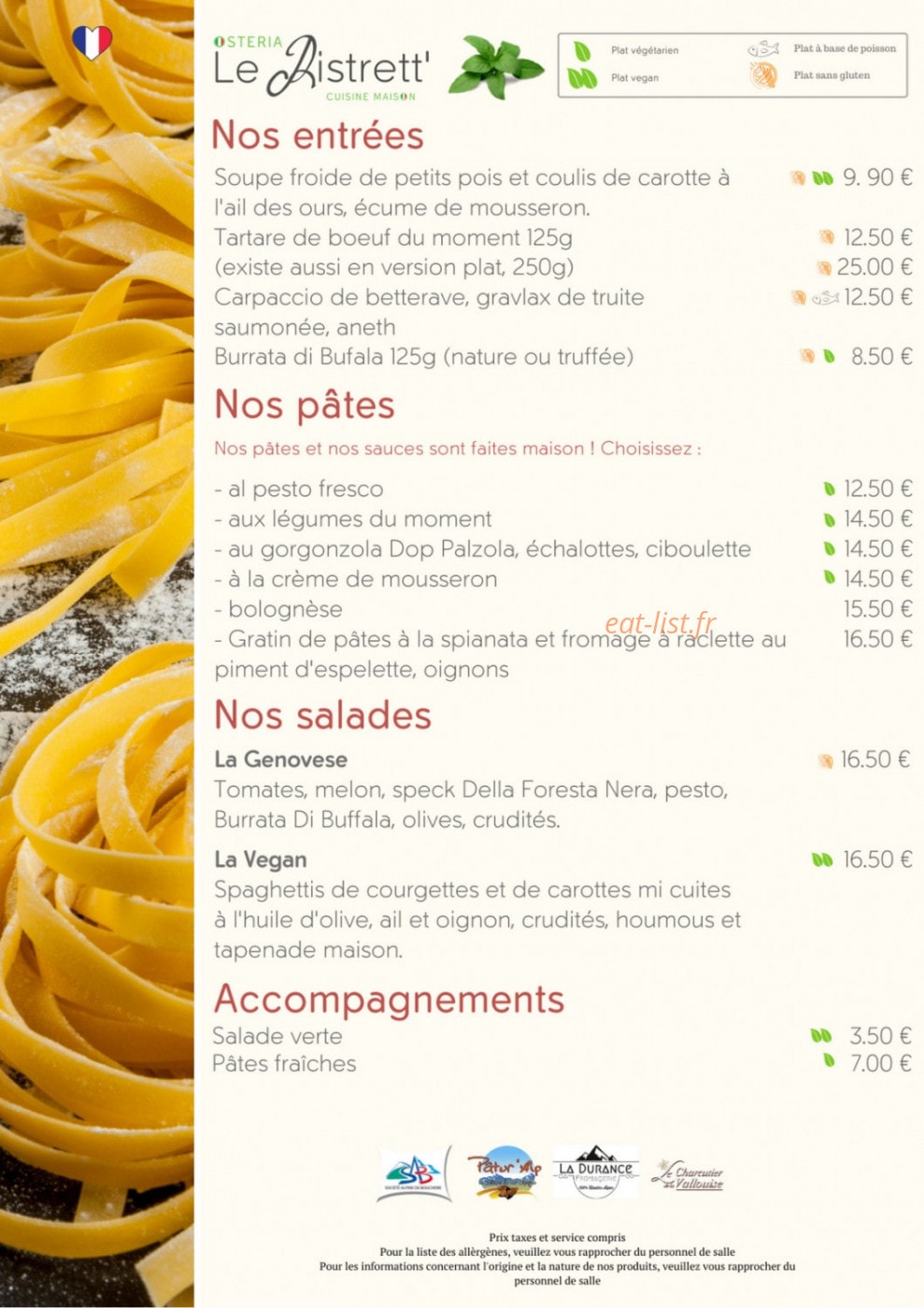 Le Ristrett' — carte page 1