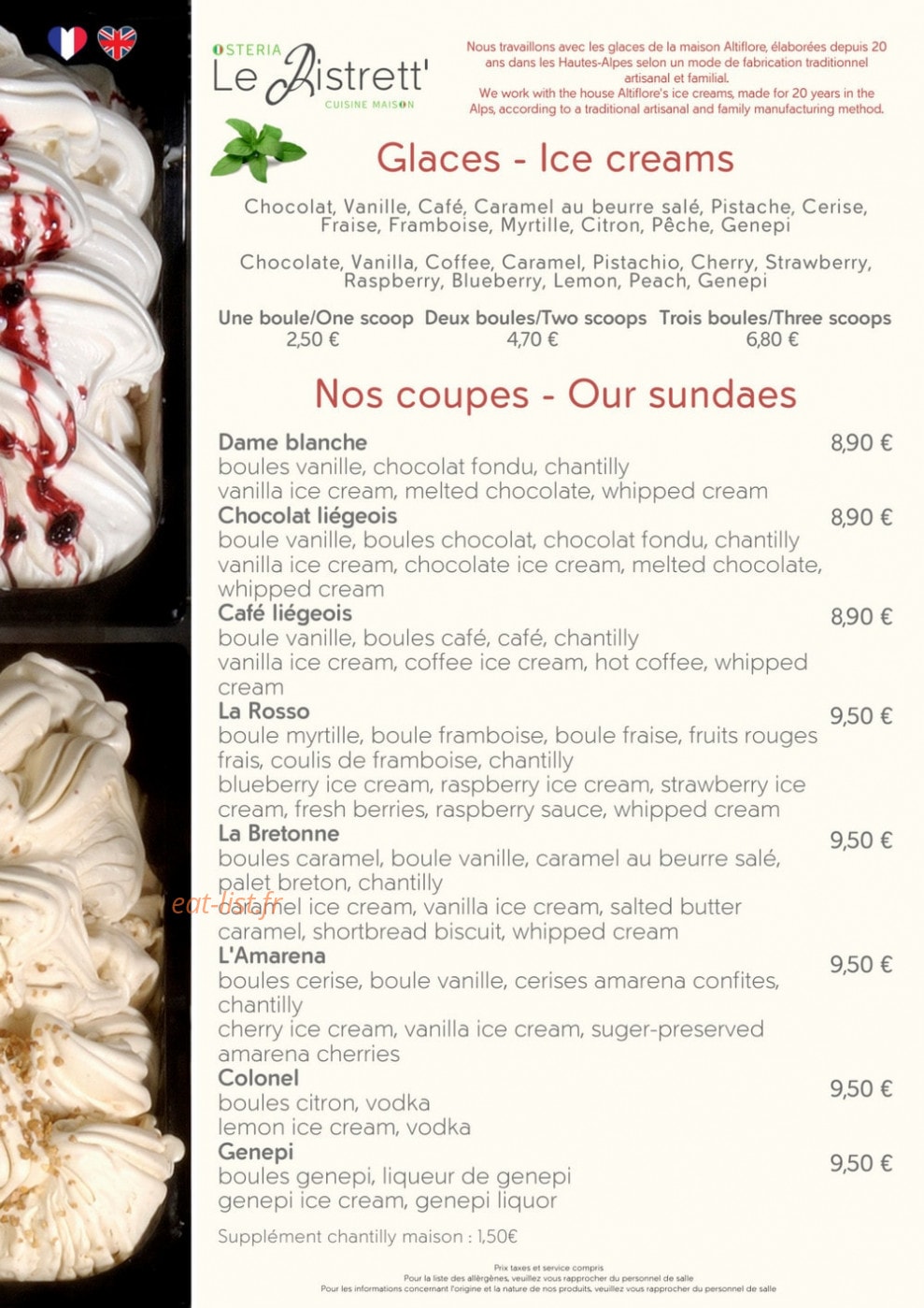 Le Ristrett' — carte page 3