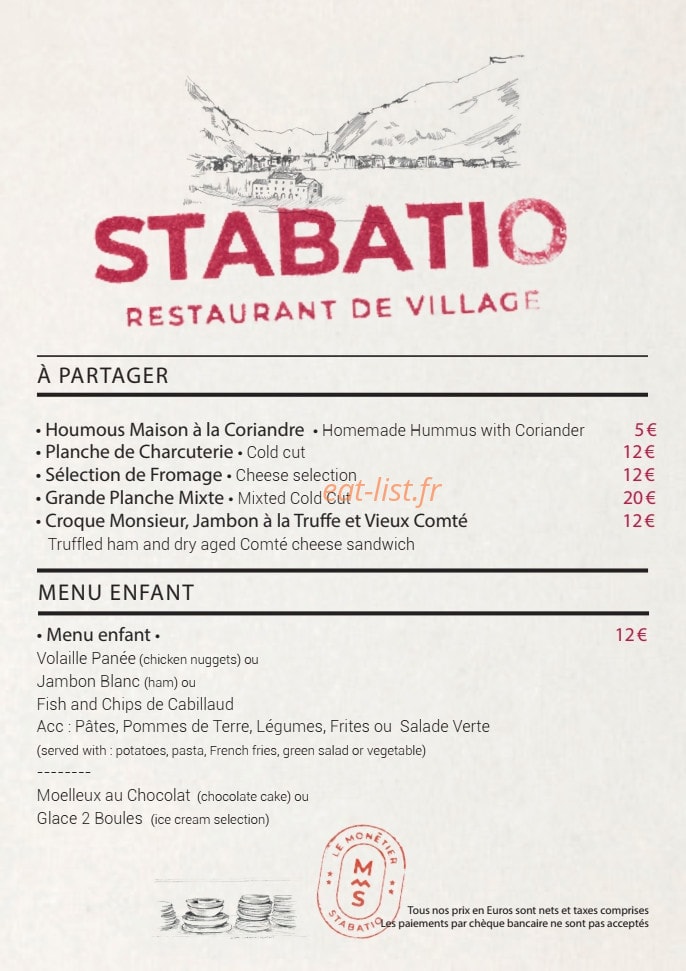 Restaurant Stabatio — carte page 2